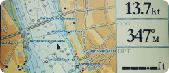 Garmin chart plotter showing the River Mersey